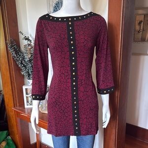 NWT style&Co size small Elegant Red Patterned Women's Top